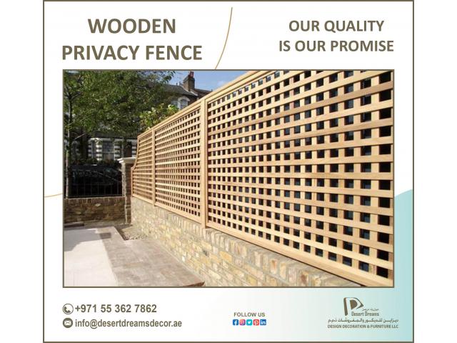 Outdoor Wooden Fences Dubai | Swimming Pool Wooden Fence | Rental Fence Uae.