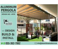 Aluminum Modern Design Pergola in Uae | 5 Years Warranty | Strong Frames and Tubes.