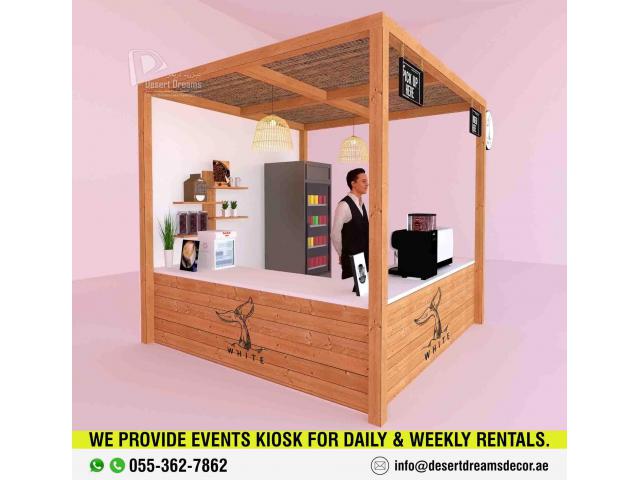 Retail Kiosk Suppliers in Abu Dhabi | Wooden Kiosk | Rental Kiosk Service in Uae.