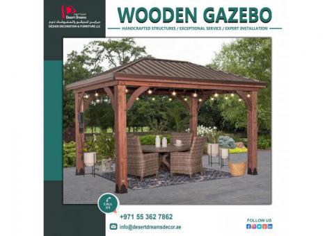 Modern Gazebo in Uae | African Teak Wood Gazebo | Gazebo Suppliers in Uae.