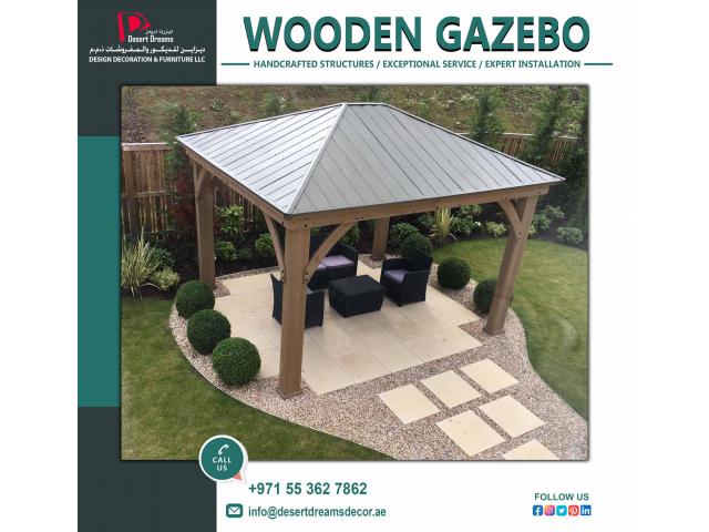 Modern Gazebo in Uae | African Teak Wood Gazebo | Gazebo Suppliers in Uae.