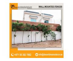 Natural Wood Fences in Uae | Wall Mounted Slatted Fences | Dubai | Abu Dhabi.