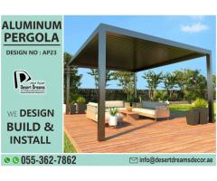 Aluminium Pergolas Uae | Patio Cover | Attached to the Villa.