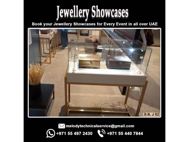 Jewelry Display Showcases available for rent in UAE