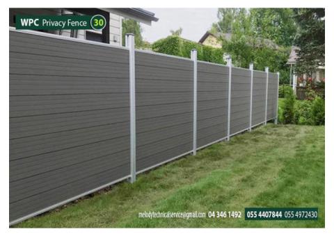 wpc fence in Abu Dhabi | composite wood fence | privacy fence