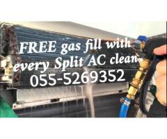 ac repair in ajman sharjah 055-5269352 split central duct clean fixing gas handyman