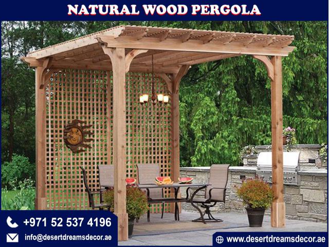 Natural Wood Pergola Uae-Best Prices Pergola Uae.