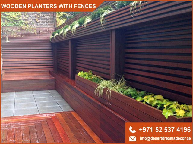 Wooden Planters with Fence Uae-Wooden Planter Box-Wooden Sitting.