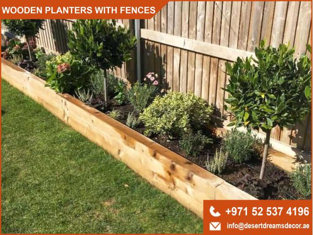 Wooden Planters with Fence Uae-Wooden Planter Box-Wooden Sitting.