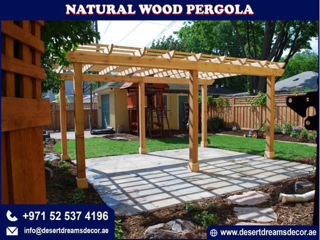 Natural Wood Pergola Uae | Professional Pergola Company Uae.