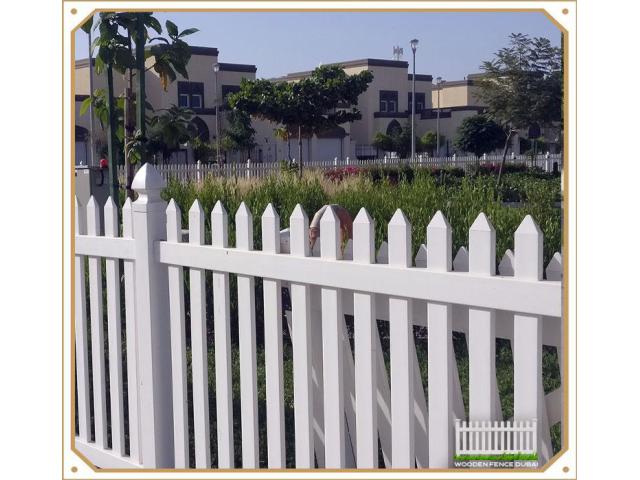 White Picket Fence | Natural Wood Fence supply and install in UAE