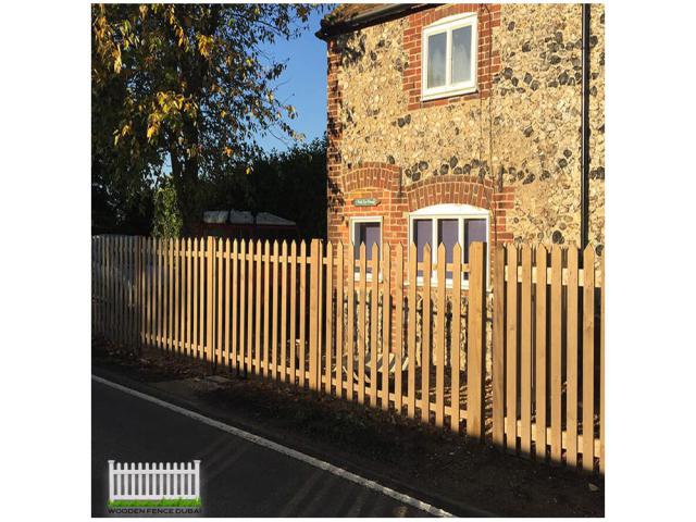 White Picket Fence | Natural Wood Fence supply and install in UAE