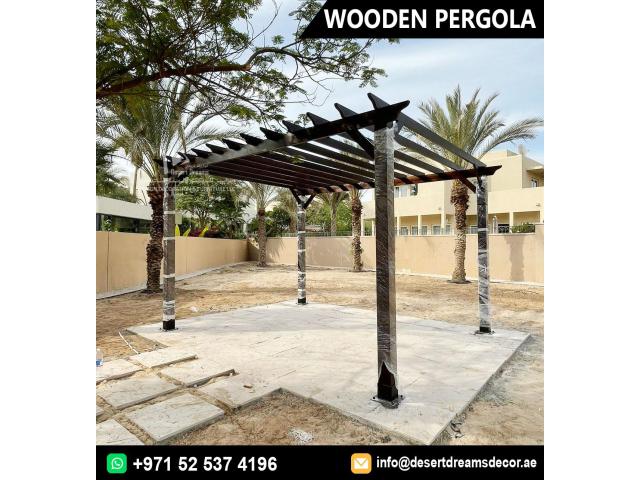 Restaurant Pergola Uae | Supply and Fixing Wooden Pergola Abu Dhabi.