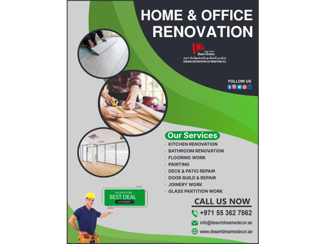 Home and Offices Renovation Works Uae | Flooring | Partition.
