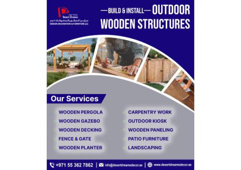 Outdoor Wooden Structures Uae | Pergola | Gazebo | Decking | Planters.