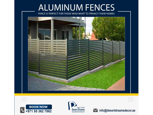 Aluminum Slatted Fence Dubai | Privacy Fence | Wall Mounted Fence Uae.