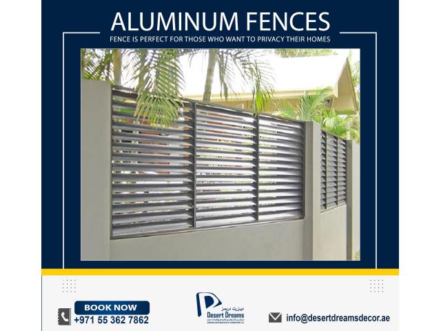 Aluminum Slatted Fence Dubai | Aluminum Louver Fence Uae.