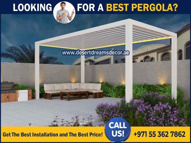 Modern Design Aluminum Pergola Dubai | Louver Roof Aluminum Pergola.