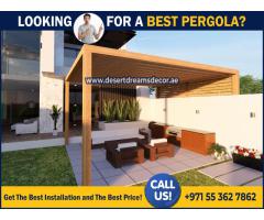 Balcony Wooden Pergola Uae | Terrace Pergola | Wall attached Wooden Pergola Uae.