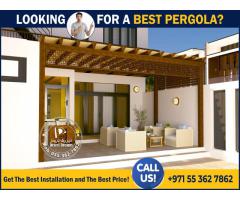 Balcony Wooden Pergola Uae | Terrace Pergola | Wall attached Wooden Pergola Uae.