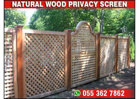 Free Standing Fence Uae | Natural Wood Fence | Privacy Wooden Screen.