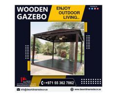 Teak Wood Gazebo Dubai | Seating Area Gazebo | Round Gazebo Uae.