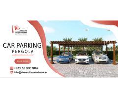 Car Parking Shades Uae | Aluminum Parking Pergola | Wooden Parking Pergola.