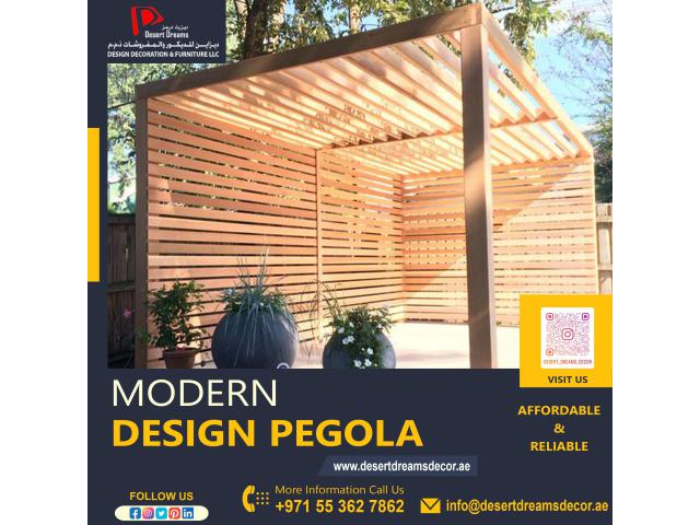 Backyard Pergola Design | Wooden Pergola Contractor in Dubai.