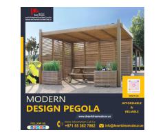 Triangular Pergola Uae | Louver Roofing Pergola | Solid Wood Pergola Uae.