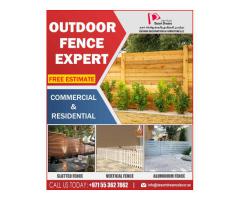 Outdoor Wooden Fences | Garden Fencing Work | Free Standing Fence Uae.