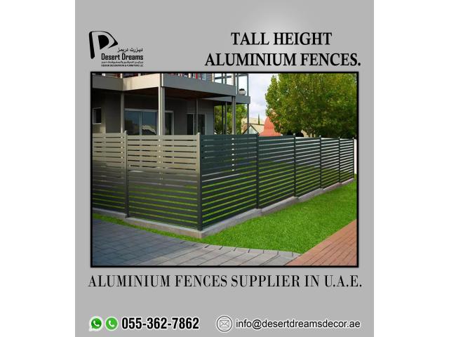 Wall Mounted Aluminum Fence Dubai | Aluminum Door | Slatted Panels.
