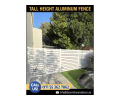 Wall Mounted Aluminum Fence Dubai | Aluminum Door | Slatted Panels.