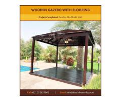 Wooden Gazebo with Sitting Benches in Uae.