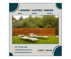 Swimming Pool Wooden Fences | Natural Wood Fence | Garden Privacy Fence Uae.