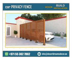 Swimming Pool Wooden Fences | Natural Wood Fence | Garden Privacy Fence Uae.