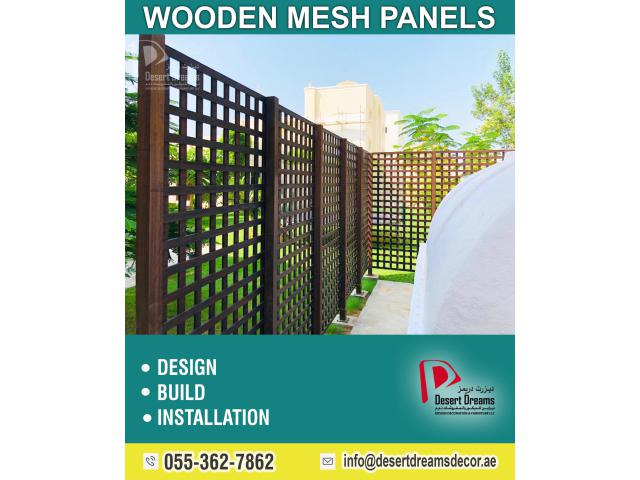 Swimming Pool Wooden Fences | Natural Wood Fence | Garden Privacy Fence Uae.