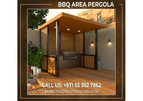 Modern Look Wooden Pergola Uae | BBQ Pergola | Hut Design Pergola Uae.