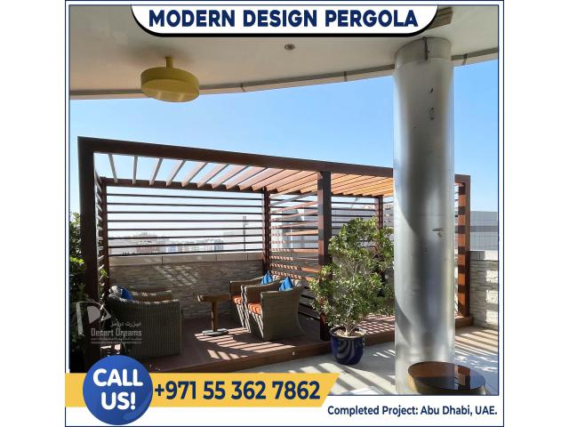 Modern Look Wooden Pergola Uae | BBQ Pergola | Hut Design Pergola Uae.