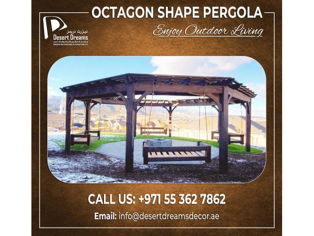 Modern Look Wooden Pergola Uae | BBQ Pergola | Hut Design Pergola Uae.