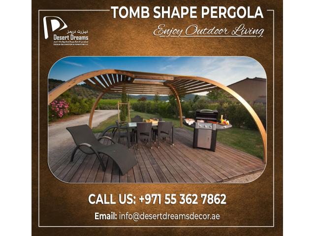 Modern Look Wooden Pergola Uae | BBQ Pergola | Hut Design Pergola Uae.