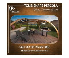 Modern Look Wooden Pergola Uae | BBQ Pergola | Hut Design Pergola Uae.