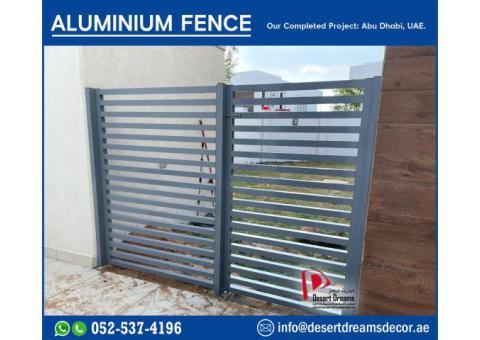 Aluminum Wall Boundary Fence and Gates | Sliding Door Fence | Louver Fence Uae.