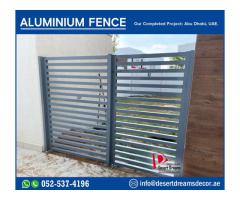 Aluminum Wall Boundary Fence and Gates | Sliding Door Fence | Louver Fence Uae.