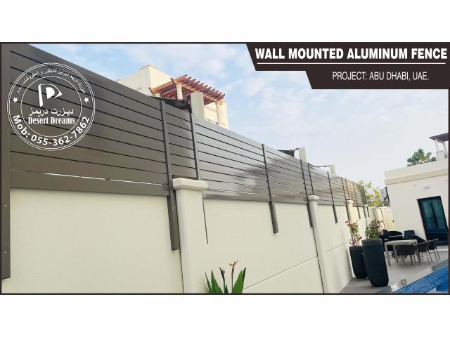 Aluminum Wall Boundary Fence and Gates | Sliding Door Fence | Louver Fence Uae.