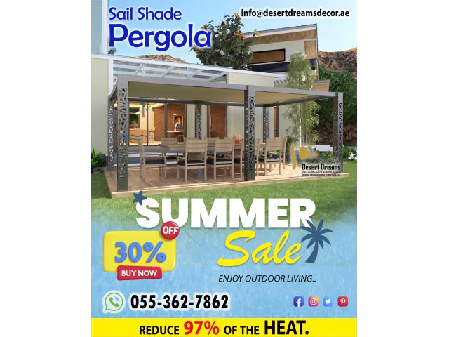 Supply and Install Sail Shades Pergola Uae | Aluminum Pergola in Dubai.