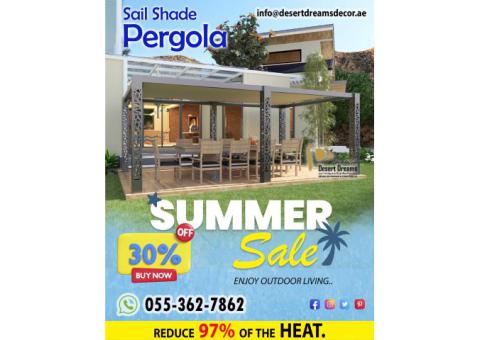 Supply and Install Sail Shades Pergola Uae | Aluminum Pergola in Dubai.