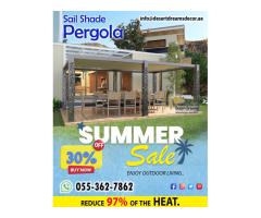 Supply and Install Sail Shades Pergola Uae | Aluminum Pergola in Dubai.