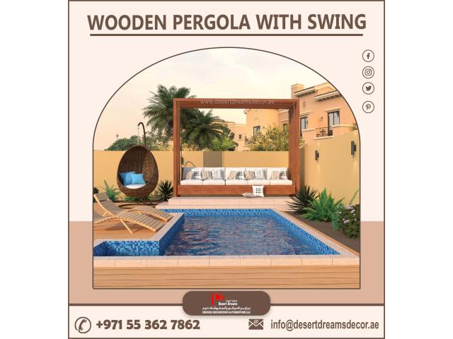 Sun Shades Wooden Pergolas Dubai | BBQ Pergola | Hut Design Pergola Uae.