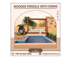 Sun Shades Wooden Pergolas Dubai | BBQ Pergola | Hut Design Pergola Uae.