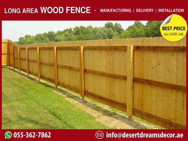 Long Area Wooden Fencing in Dubai | Neighbour Privacy Fences Uae.